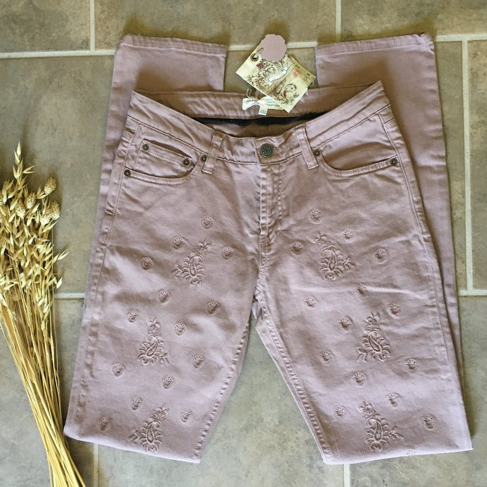 Odd Molly Vintage Embroidered Jeans Size 1 (Small)